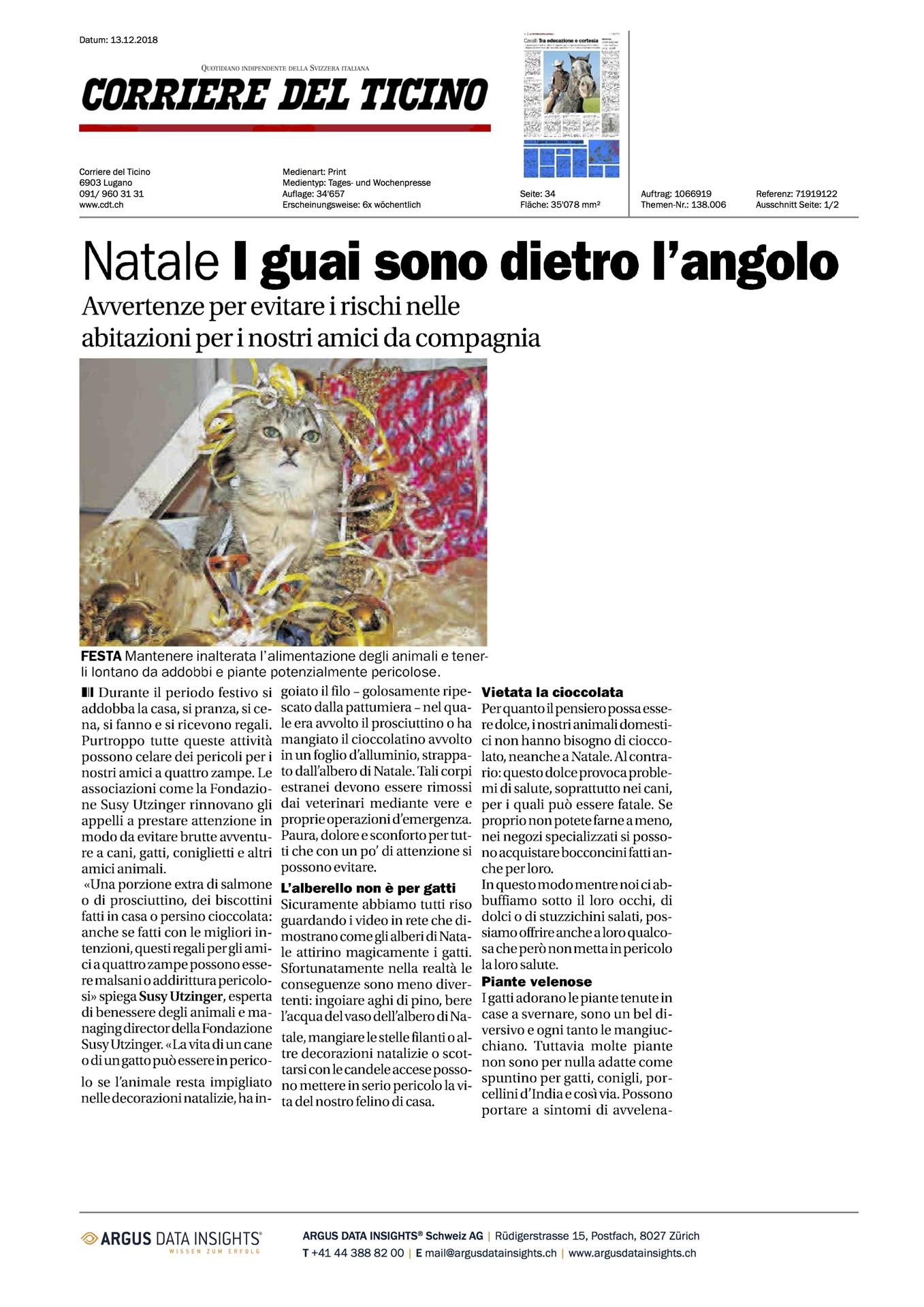 Corriere del Ticino - Dezember 2018