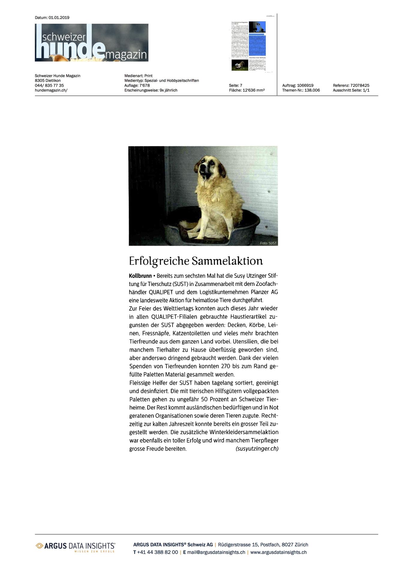 Schweizer Hundemagazin - Januar 2019