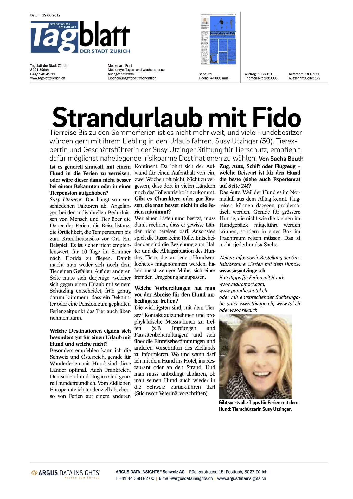 Tagblatt der Stadt Zürich - Juni 2019