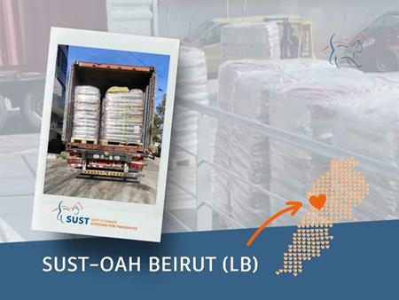 Im Tierheim und SUST-OAH Beirut wurden zusätzliche Futterreserven benötigt